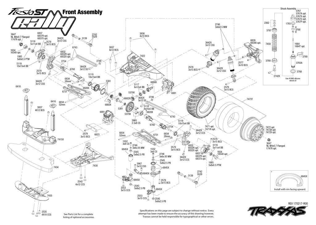 Picture of: Exploded view: Traxxas Ford Fiesta ST Rally :0 – Front part  Astra