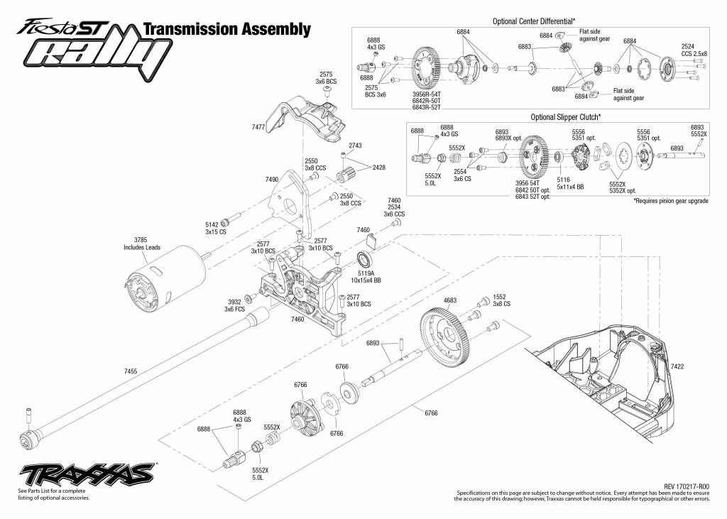 Picture of: Exploded view: Traxxas Ford Fiesta ST Rally :0 – Transmission