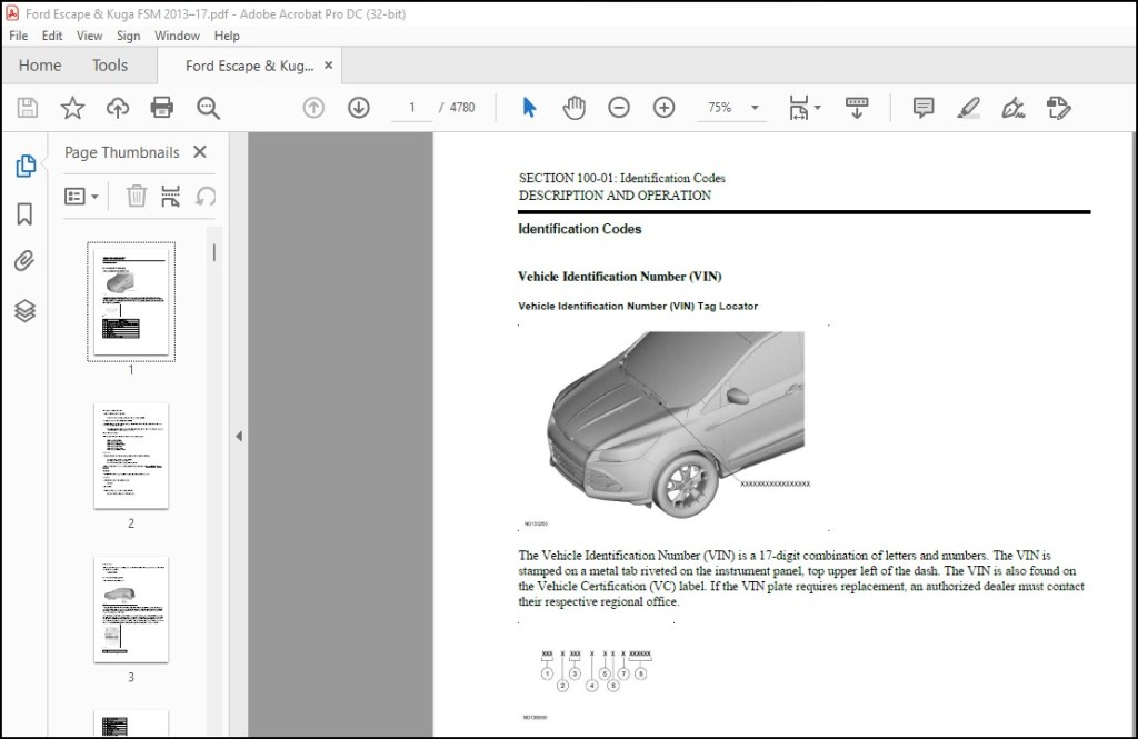 Picture of: – Ford Escape & Kuga Factory Service Manual – PDF DOWNLOAD