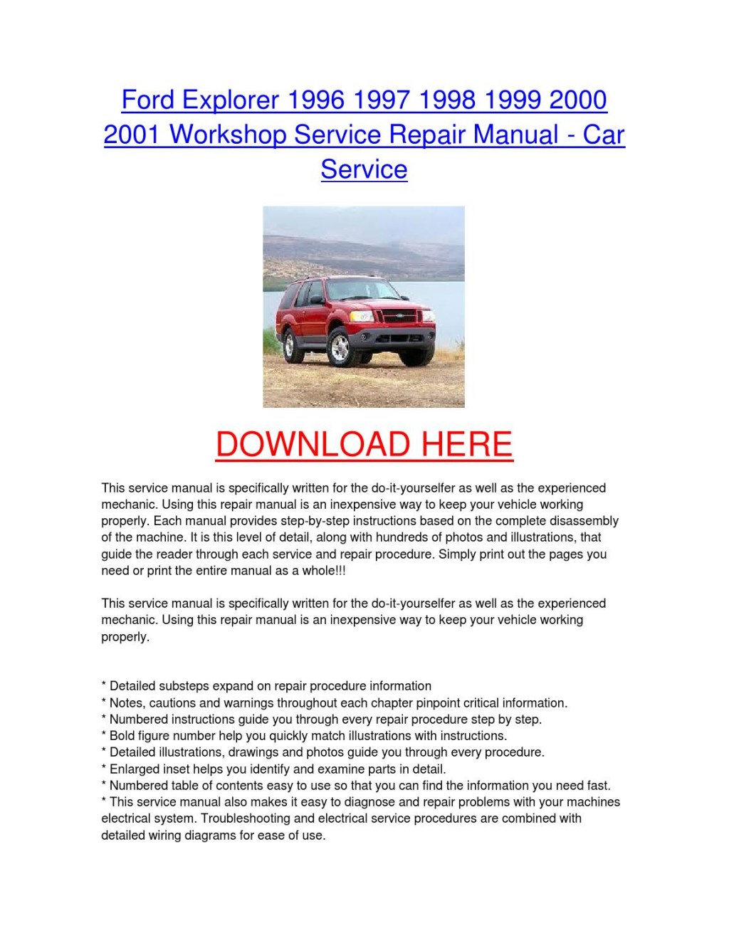 Picture of: Ford explorer       workshop service