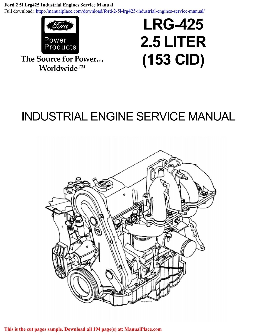 Picture of: Ford  l Lrg4 Industrial Engines Service Manual by