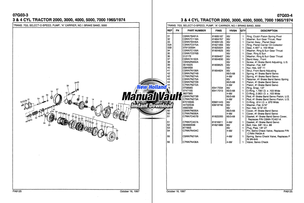 Picture of: – Ford , , , ,  Tractor Parts Manual