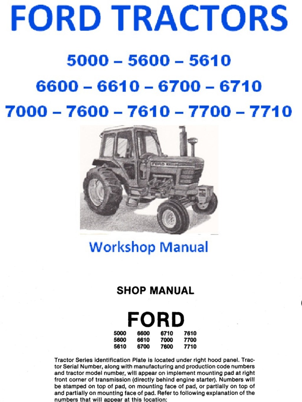 Picture of: -Ford Tractor Workshop Repair Service Manual Pdf- PDF