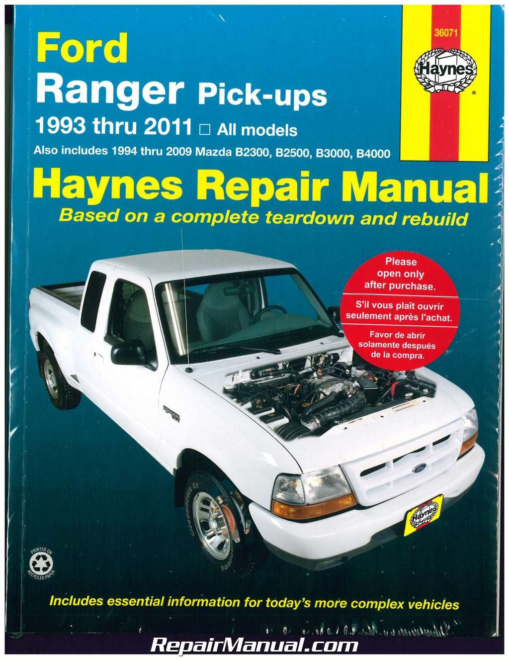 Picture of: Haynes Ford Ranger Pickups – Repair Manual