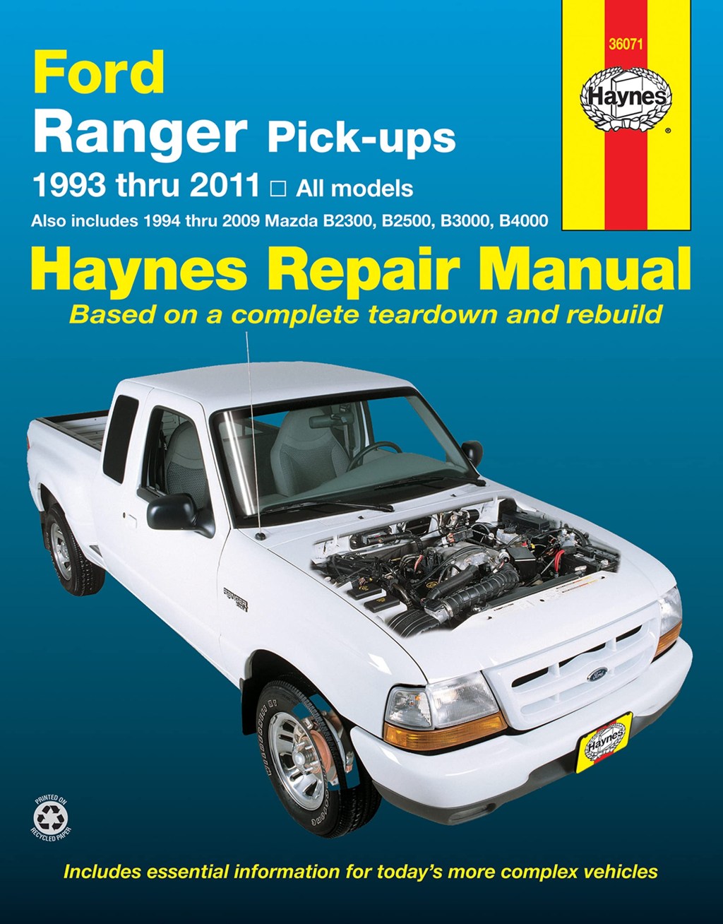 Picture of: Haynes Repair Manual Ford Ranger Pick-Ups:  Thru  All Models – Also  Includes  Thru  Mazda B, B, B, B