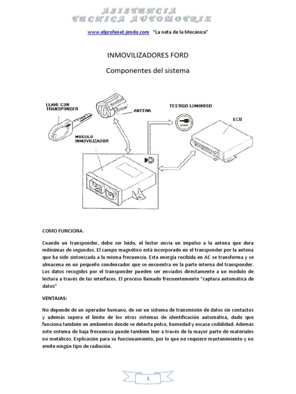 Picture of: Inmovilizador Ford  PDF  Antena (Radio)  Informática y