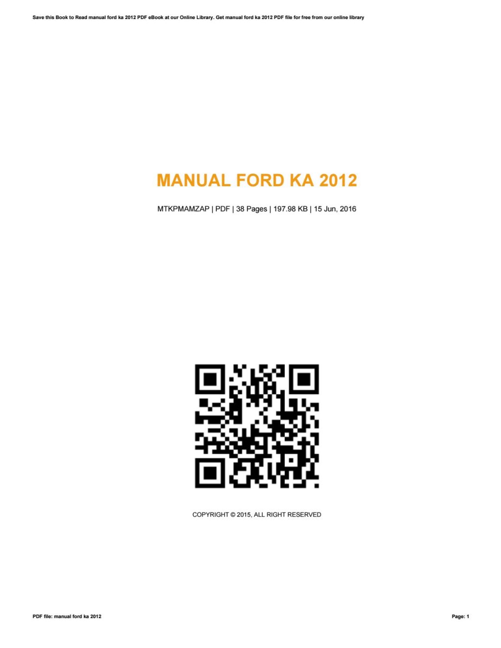 Picture of: Manual ford ka  by rkomo – Issuu