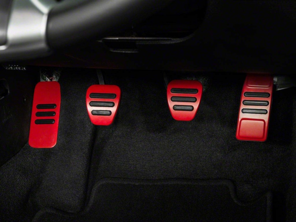 Picture of: Modern Billet GT Style Pedal Covers; Red Compatible with – Mustang  w/Manual Transmission
