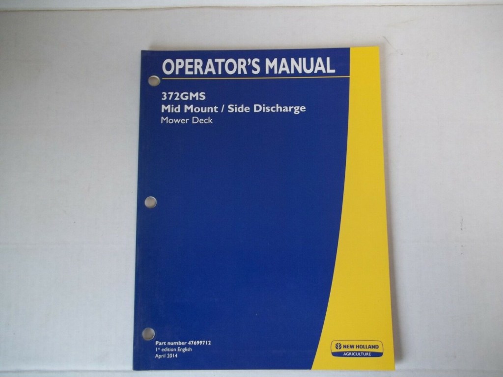 Picture of: New Holland  GMS Mid Mount Side Discharge mower deck operators manual