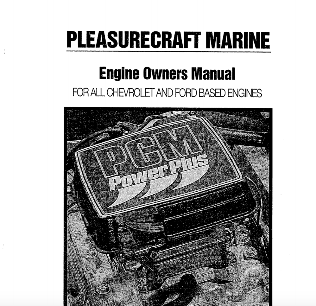 Picture of: OWNER’S MANUAL PCM THRU  MODELS  Discount Inboard Marine