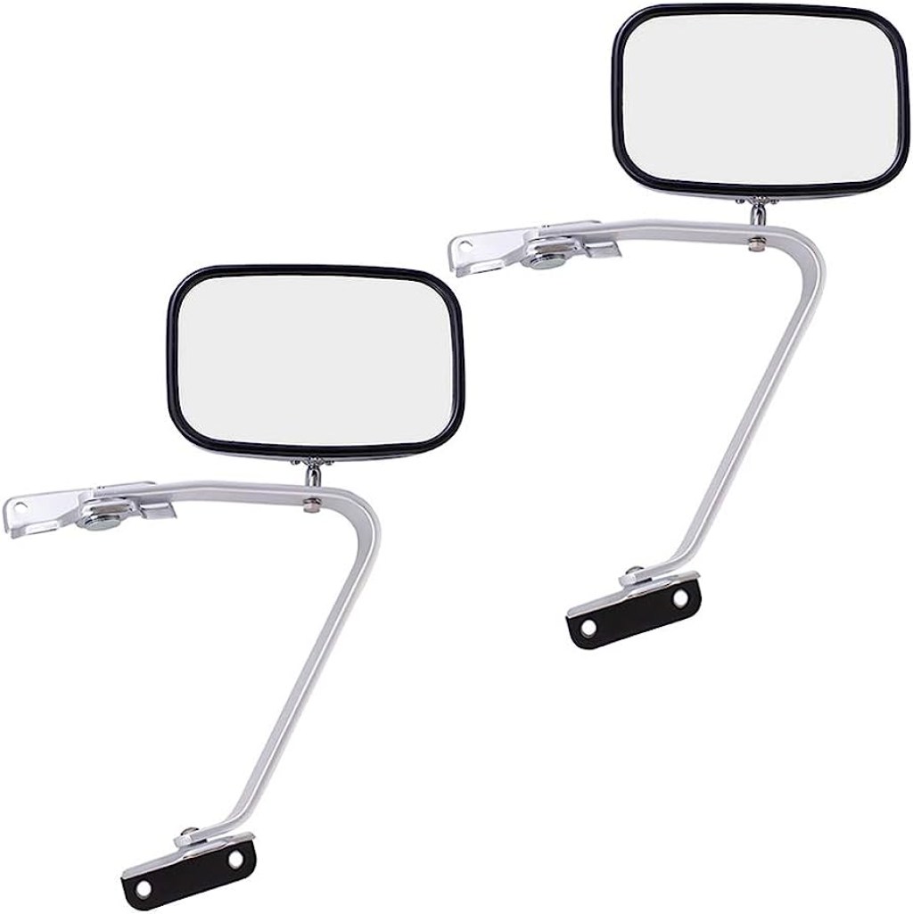 Picture of: Pair of Manual Side View Chrome Mirrors with Metal Housing Replacement for  – F F F F Pickup – Bronco