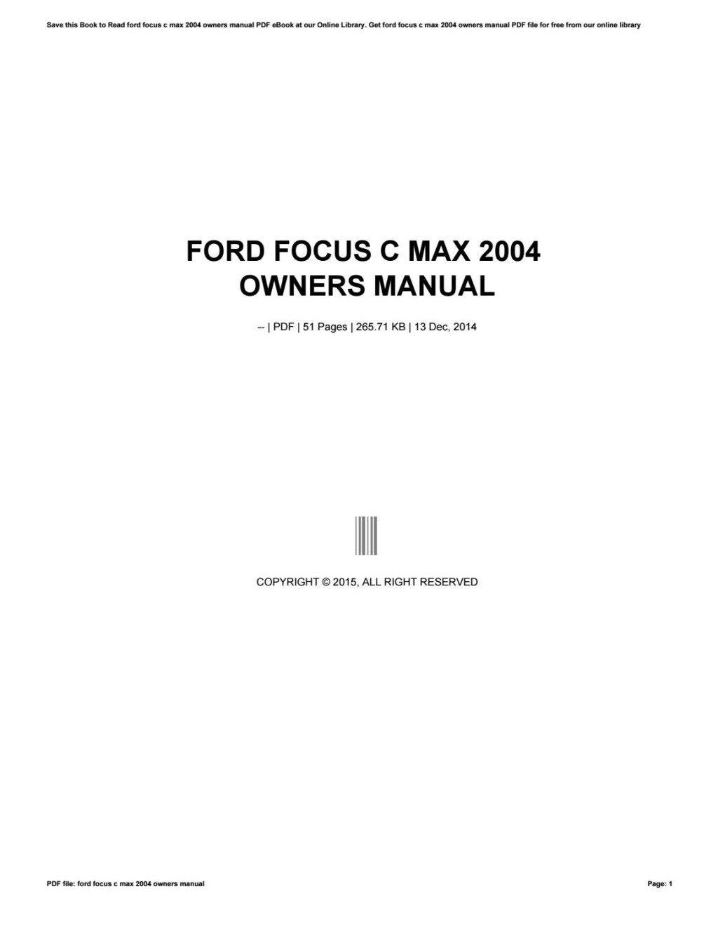 Picture of: Ford focus c max  owners manual by ziyap – Issuu