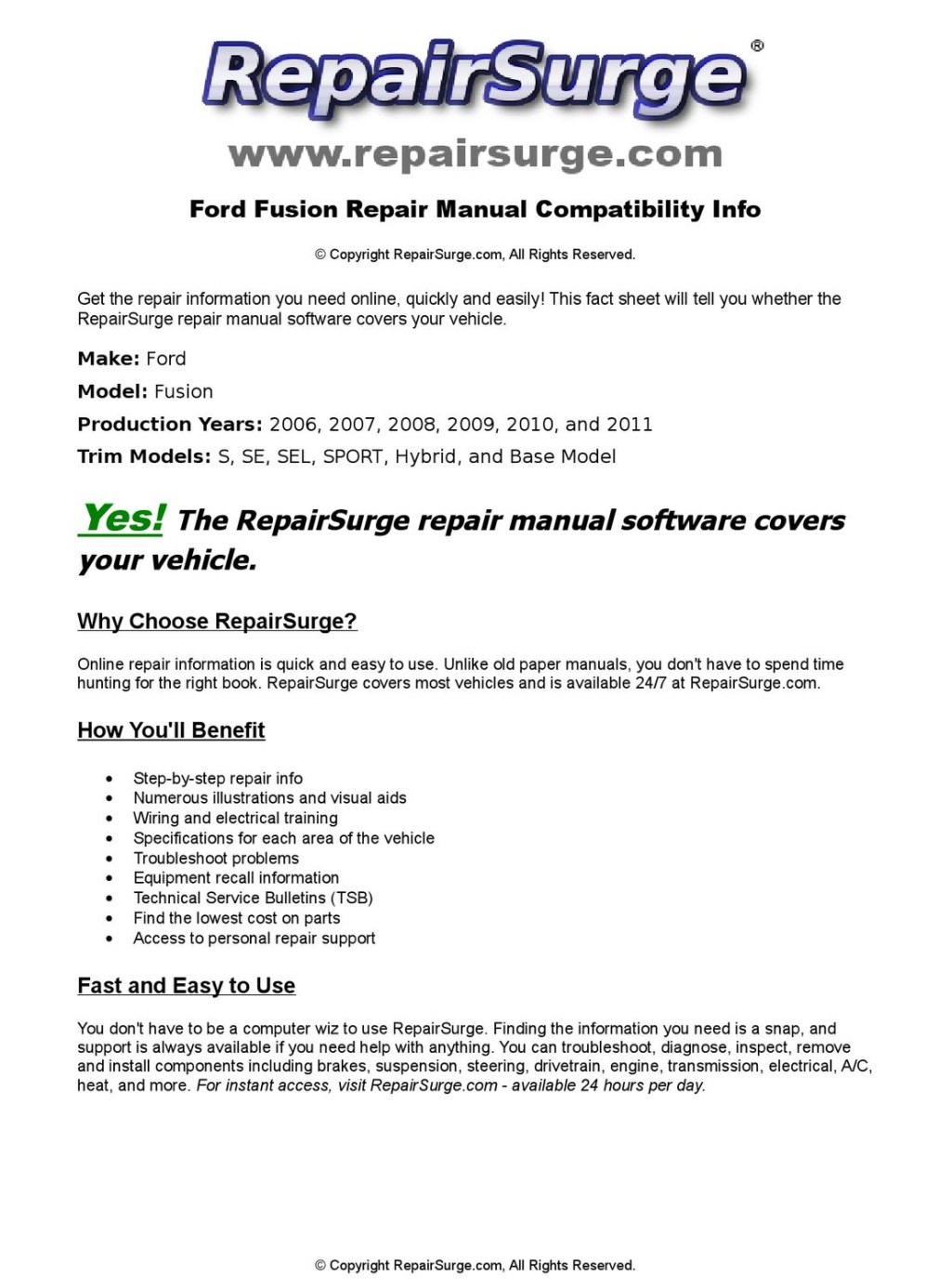 Picture of: Ford Fusion Online Repair Manual For , , , ,