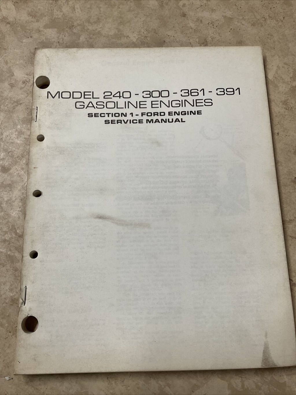 Picture of: Ford , , ,  Gasoline Engine Service Manual Original