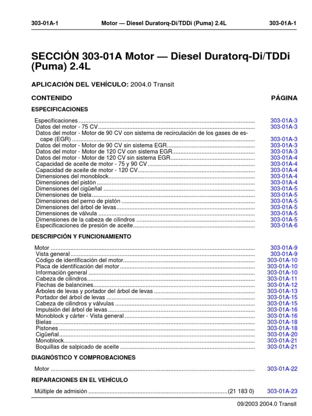 Picture of: FORD) Manual de Taller Ford Transit Motor Diesel Duratorq-DiTDDi