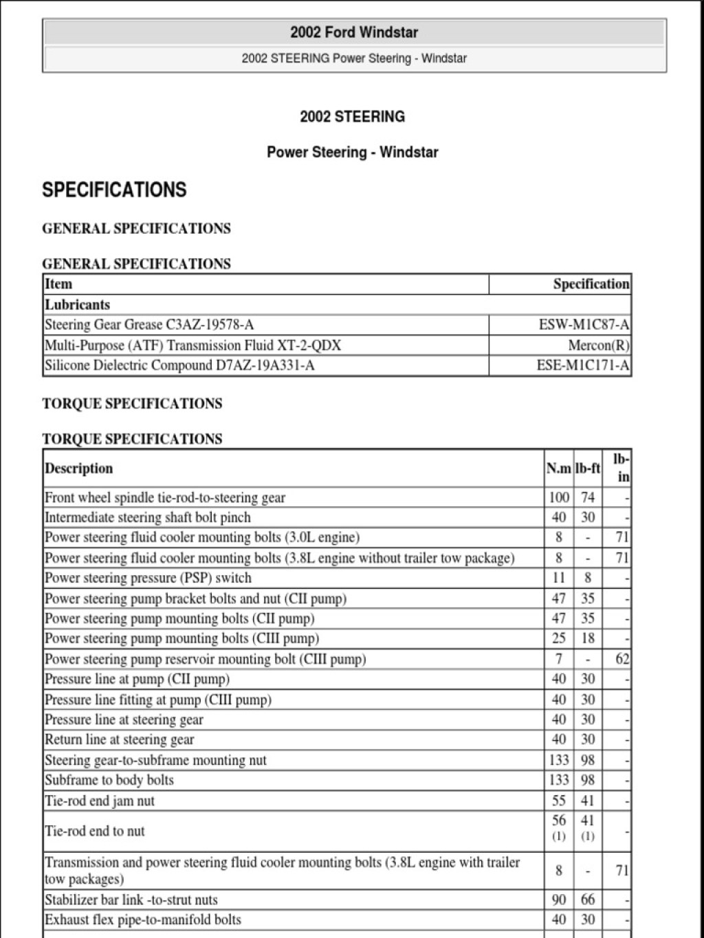 Picture of: FORD WINDSTAR Service Repair Manual PDF  PDF  Transmission