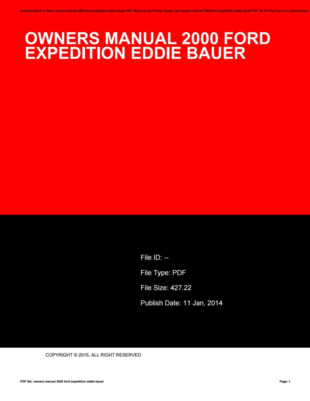 Picture of: Owners manual  ford expedition eddie bauer by